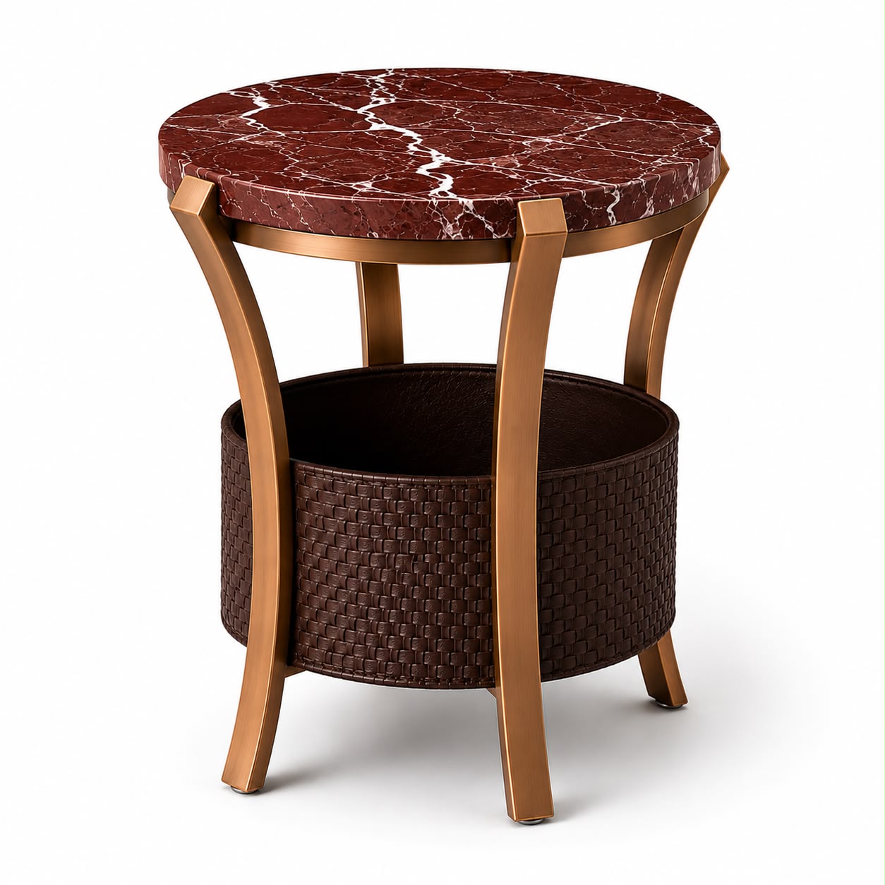 DIEZMAISON MIRA AURELLO | Luxury Leather Side Table yan sehpa köşe sehpa dergilik gazetelik